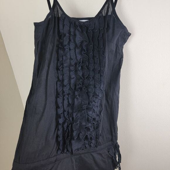 Karakorum Womens Light Cotton Ruffle Romper size S Black Sleeveless Summer Beach - Picture 4 of 10